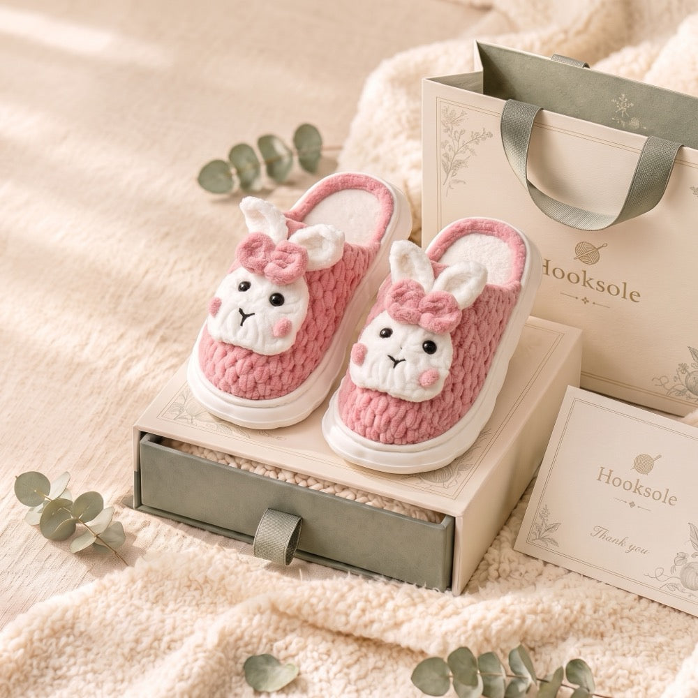 Rosewood Knit-Look Plush Slippers – Soft Cushioned House Shoes, product photo 1 of 5
