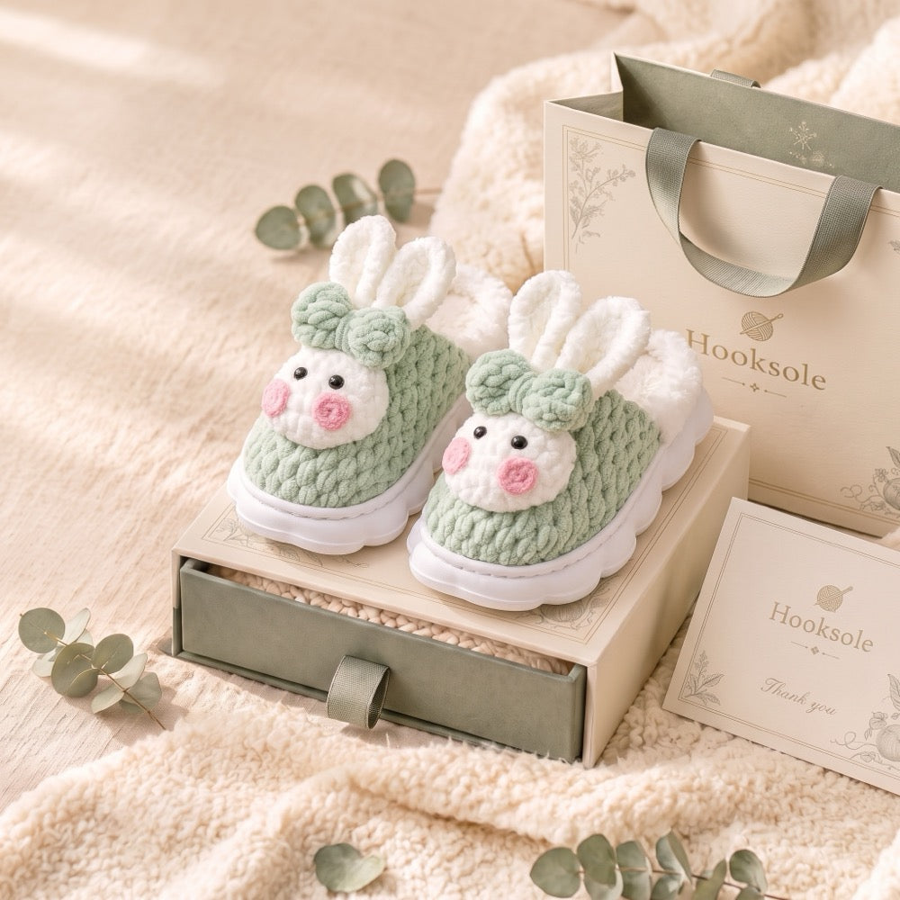 Taupe Knit-Look Plush Slippers – Soft Cushioned House Shoes, product photo 1 of 5