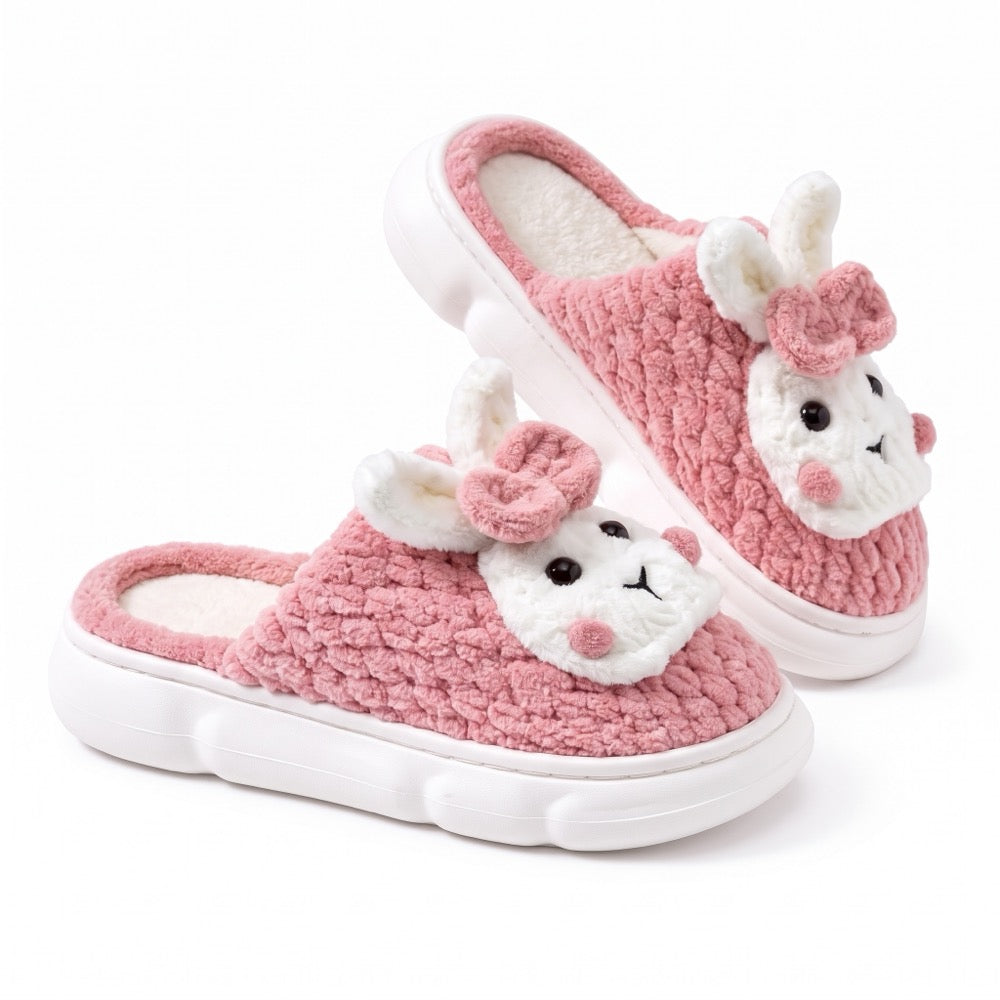 Rosewood Knit-Look Plush Slippers – Soft Cushioned House Shoes, product photo 3 of 5