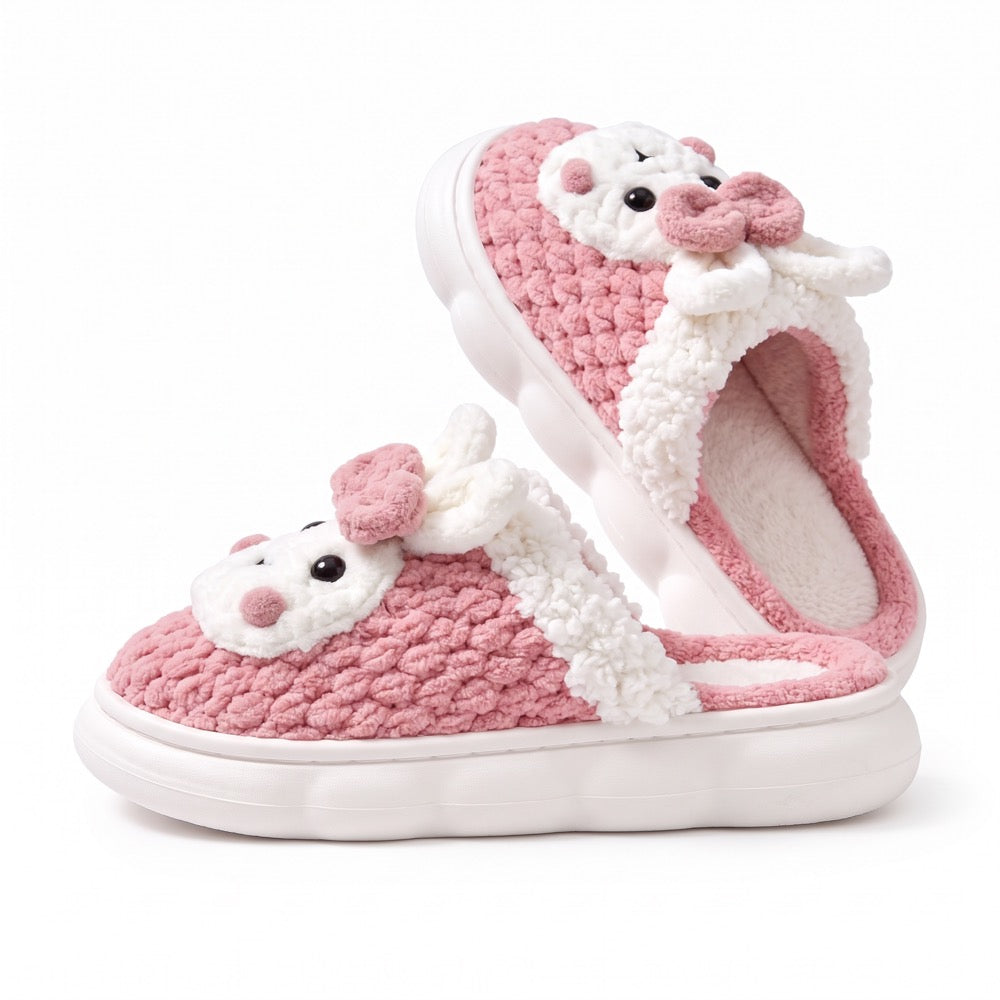Rosewood Knit-Look Plush Slippers – Soft Cushioned House Shoes, product photo 4 of 5